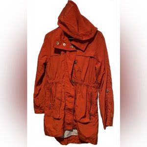 G.E.T. Size Small Orange Anorak Utility/Rain Coat